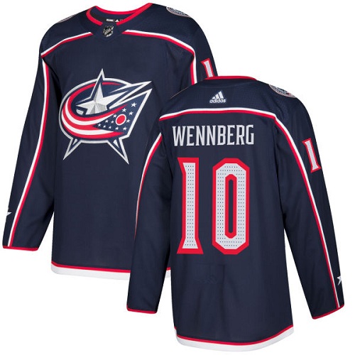 Adidas Blue Jackets #10 Alexander Wennberg Navy Blue Home Authentic Stitched Youth NHL Jersey - Click Image to Close